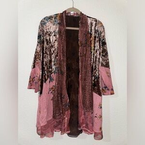 Kamana- Pink Patterned Cardigan